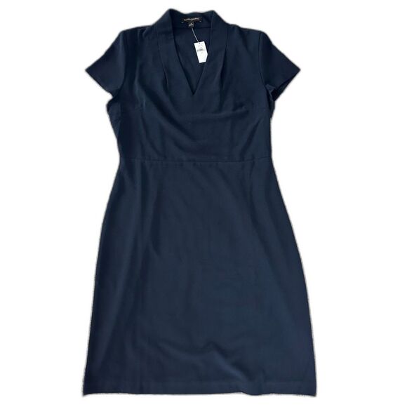 Banana Republic NWT Sheath Dress Navy Short Sleeve V Neck Size 6 - Picture 1 of 6